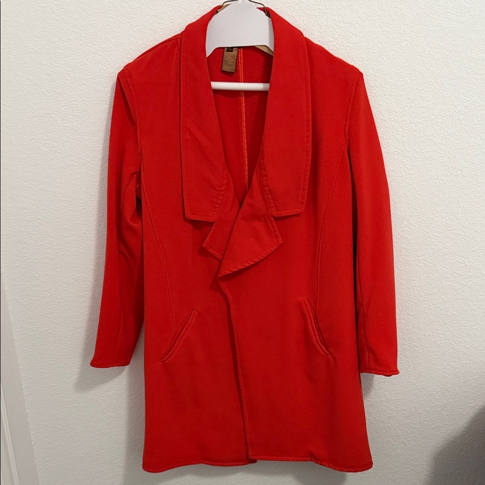 Multiples Red Jacket with Draped Collar Size L - image 1